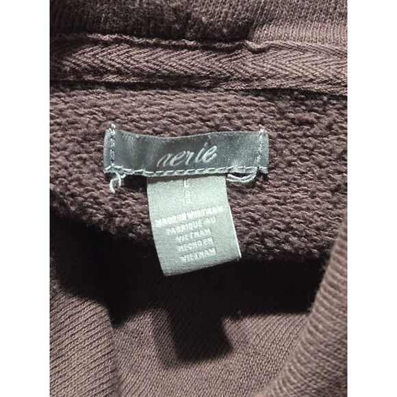 Aerie Sunday Turtleneck Sweatshirt Lounge Oversized Size Large Brown - Picture 3 of 6